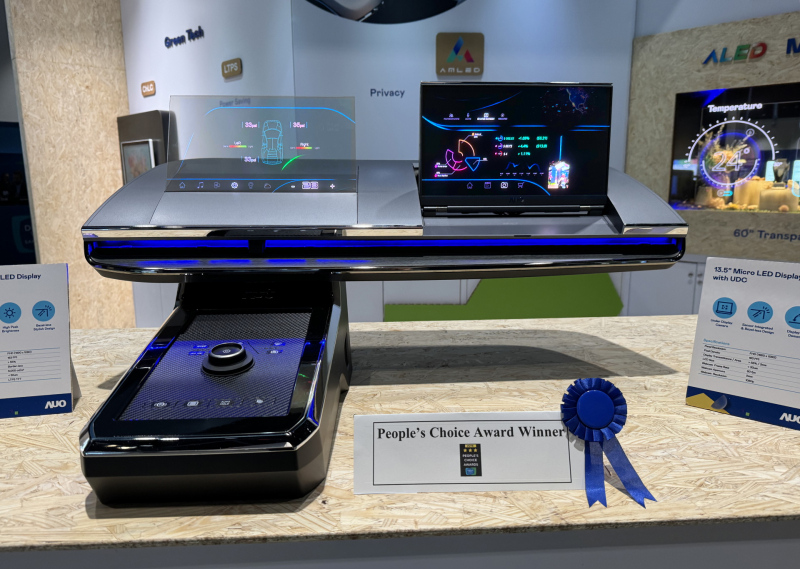 米兰·(milantiyu)车用Micro LED Display HMI解决方案获&rdquo;最佳车用显示奖&rdquo;，以用户为中心开发，针对前座驾驶与乘客设计兼具娱乐与安全的高画质屏幕，包含车舱前座的Micro LED透明屏幕及全球首款内建镜头的智慧Micro LED显示器